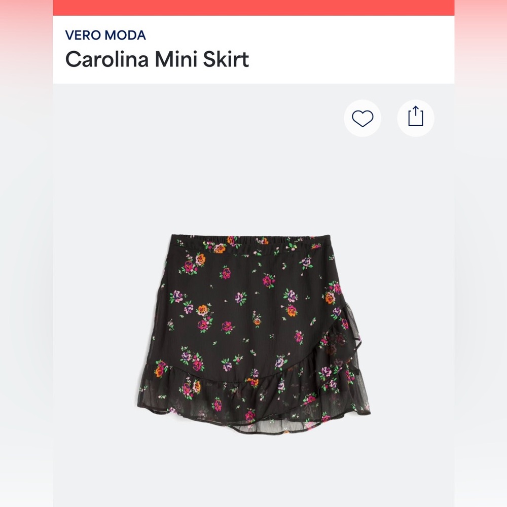 Vero Moda Floral Black Mini Skirt